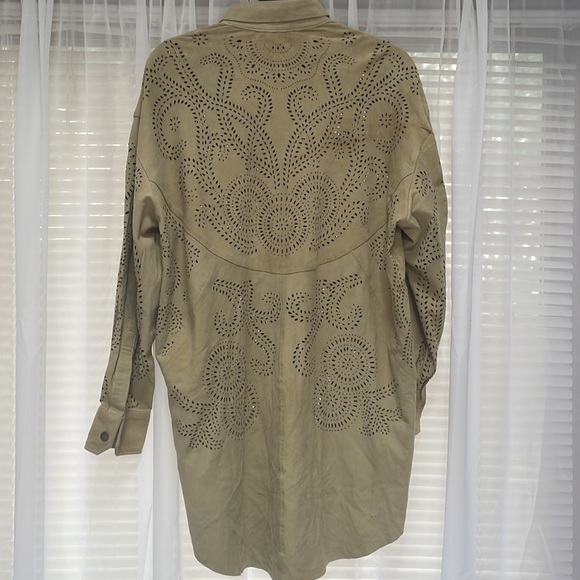 Free People Arabesane Suede Shirt Medium $795.00 By Mes Demoiselles - Picture 8 of 12